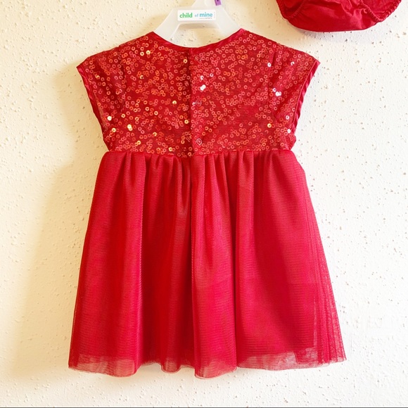 Christmas 🎄 Red Dress Shimmer 12 mo Toddler - Picture 4 of 7